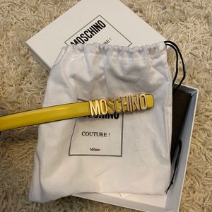 MOSCHINO CALFSKIN BELT WITH MINI LOGO